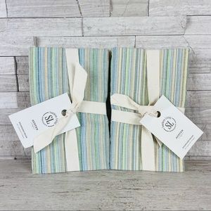 Southern Living Austen NWT Standard Pillow Shams Multicolor Stripe Set Of 2 $98